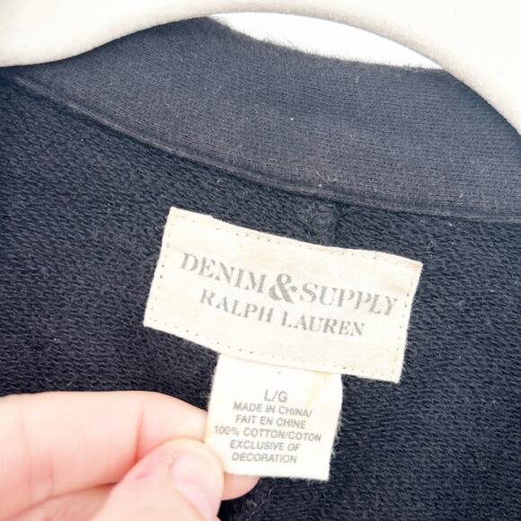 Ralph Lauren Denim & Supply Women Terry Double Breasted Military Blazer Jacket L - Picture 4 of 8